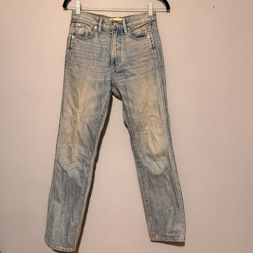 SLVRLAKE Vintage Wash Straight Leg Jeans Size 24 High Rise Premium Denim